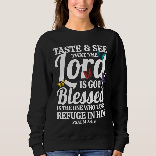 Sudadera Christian Bible Verse Psalm 348 Butterfly (Anverso)