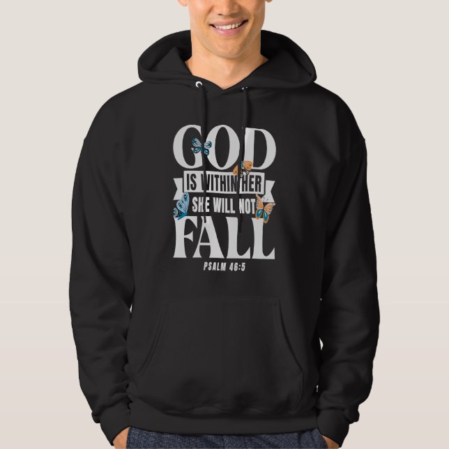 Sudadera Christian Bible Verse Psalm 465 Butterfly (Anverso)