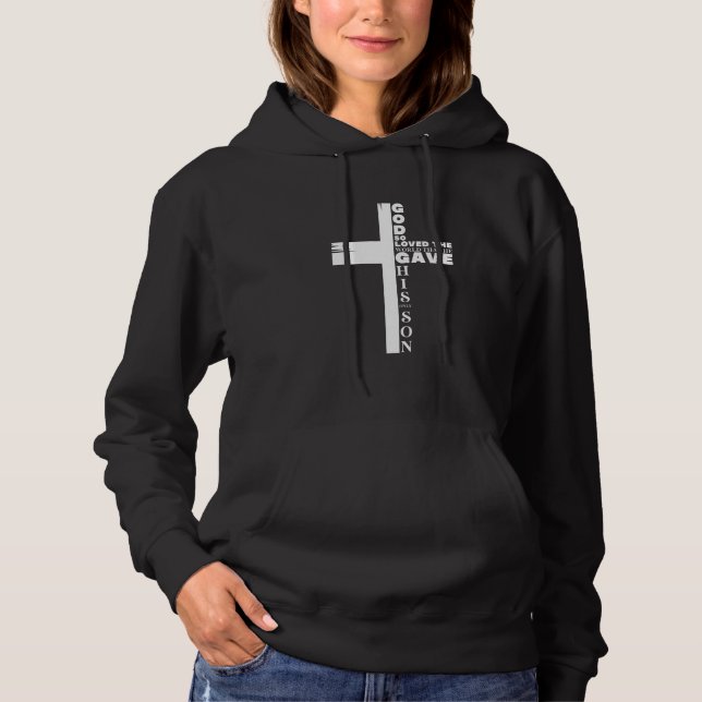 Sudadera Christian Cross Bible Verse Scripture Religion Fai (Anverso)