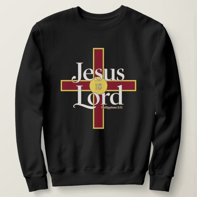Sudadera Christian Cross Tee, Jesus Is Lord Scripture (Anverso del diseño)