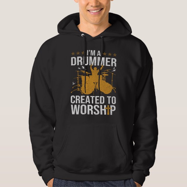 Sudadera Christian Drummer For Men Women Drum Player (Anverso)