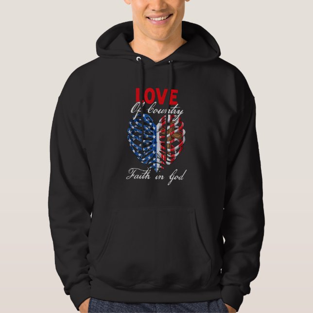 Sudadera Christian Faith In God Patriotic Heart Cross 4th o (Anverso)