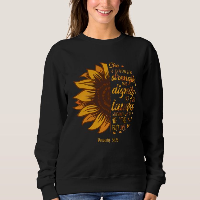 Sudadera Christian Faith Love Sunflower Scripture Religious (Anverso)