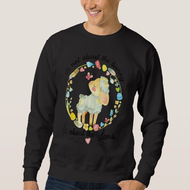 Sudadera Christian Happy Easter se trata del cordero (Anverso)