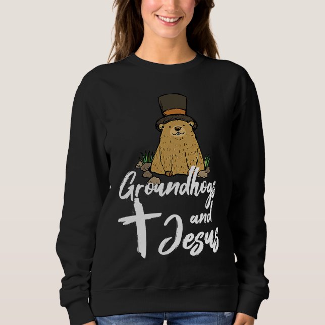 Sudadera Christian Happy Groundhog Day 2022 Jesus (Anverso)