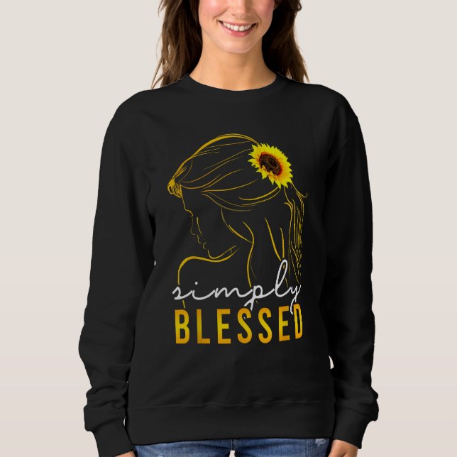 Sudadera Christian Mother s Day  Sunflower Simply Blessed W (Anverso)