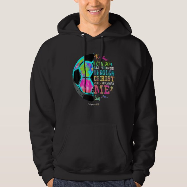 Sudadera Christian Soccer Love All Things I Can Do Through  (Anverso)