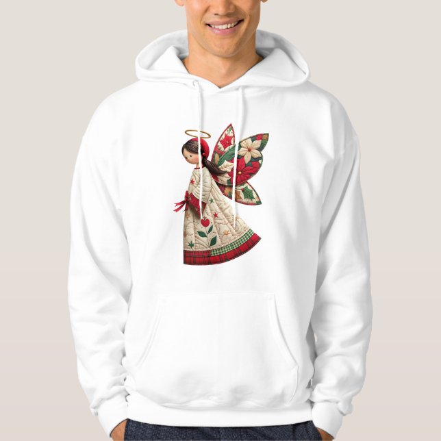 Sudadera Christmas Angel with Holiday Flowers (Anverso)