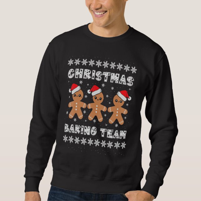 Sudadera Christmas Baking Team Gingerbread Men With Xmas Ha (Anverso)