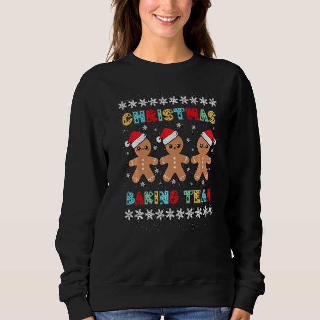 Sudadera Christmas Baking Team Gingerbread Men With Xmas Ha (Anverso)
