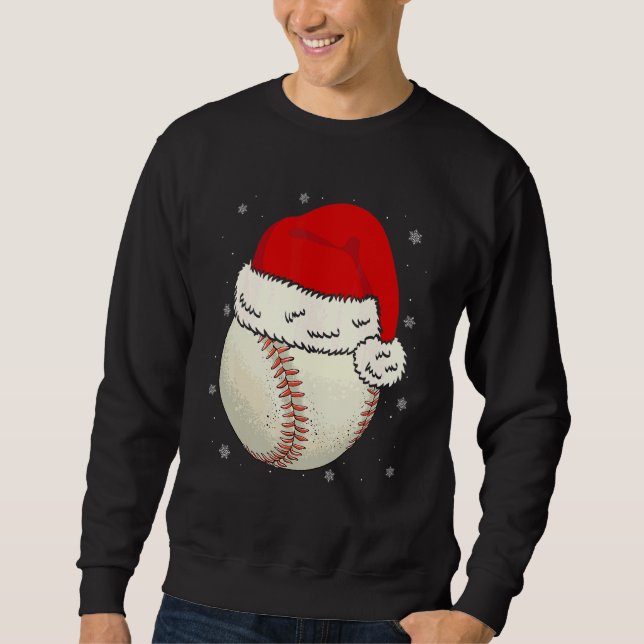 Sudadera Christmas Baseball Ball Santa Hat Xmas Boys Catche (Anverso)