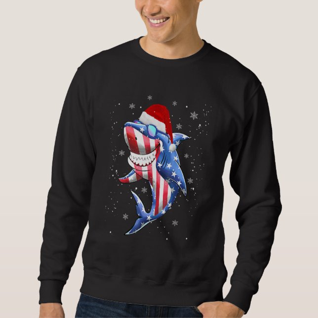 Sudadera Christmas Believe Santa Claus Riding Shark Xmas UG (Anverso)