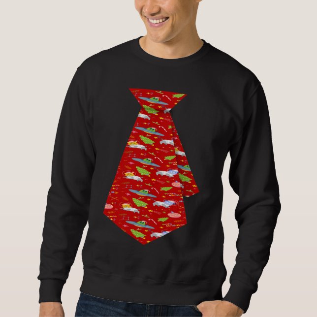 Sudadera Christmas Cats And Dogs From Space With Aliens Fak (Anverso)