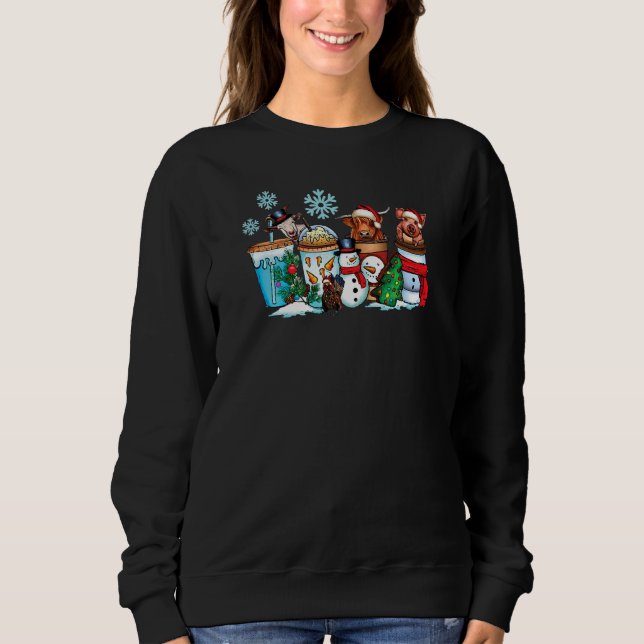 Sudadera Christmas Coffee Animals Latte Snowman (Anverso)