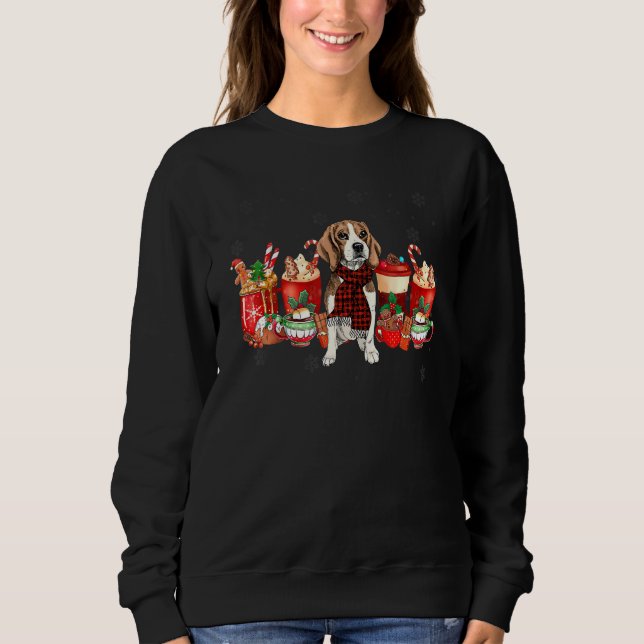 Sudadera Christmas Coffee Drink Beagle Dog (Anverso)