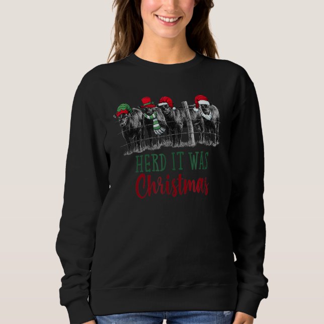 Sudadera Christmas Cows Cute Cow Herd That It Was (Anverso)