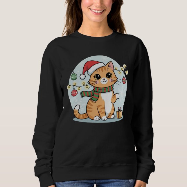 Sudadera  Christmas Cozy Santa Kitty T-Shirt (Anverso)