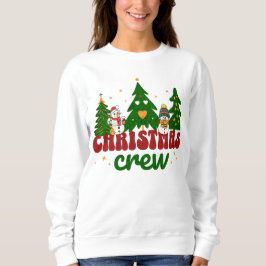 Sudadera Christmas Crew Happy Winter Scene Playful Snowman