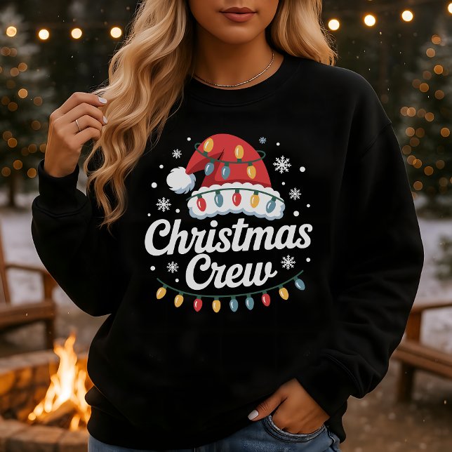 Sudadera Christmas Crew Matching Family Santa Hat (Subido por el creador)
