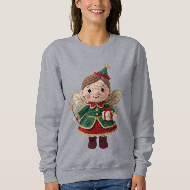 Sudadera Christmas Crochet Fairy Women’s Sweatshirt – Cute  (Anverso)