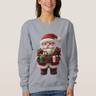 Sudadera Christmas Crochet Santa Women’s Sweatshirt – Cute 