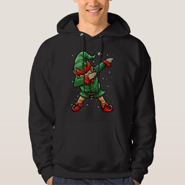 Sudadera Christmas Dabbing Elf Squad Family Matching Men Bo (Anverso)
