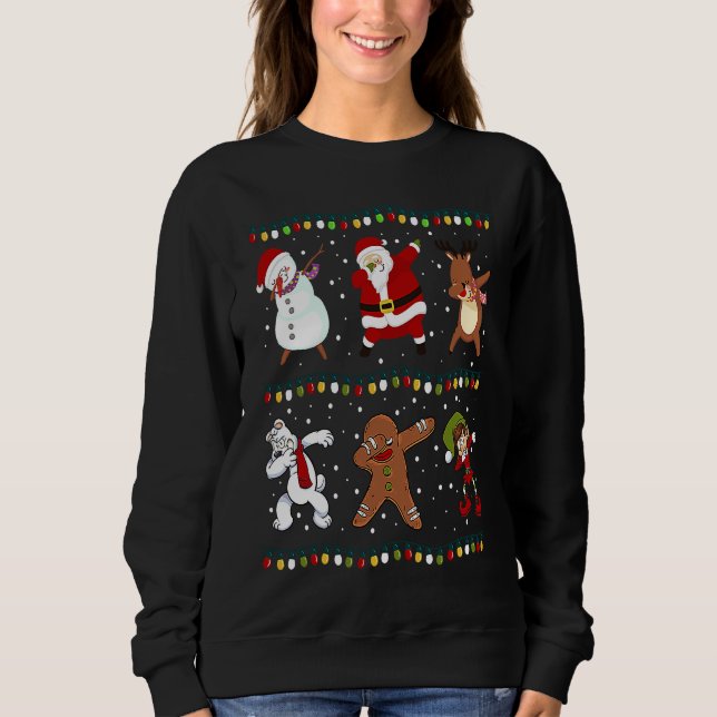 Sudadera Christmas  Dabbing Santa Claus Dabbing Snowman  XM (Anverso)