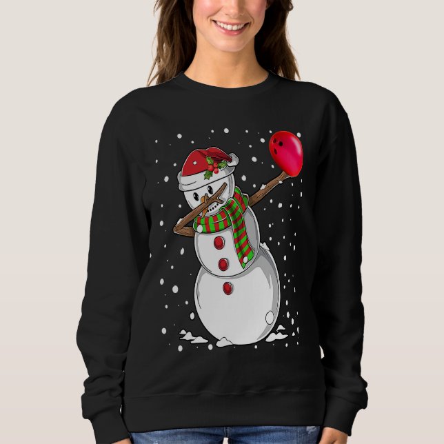 Sudadera Christmas Dabbing Snowman Bowling Boys Kids Xmas S (Anverso)
