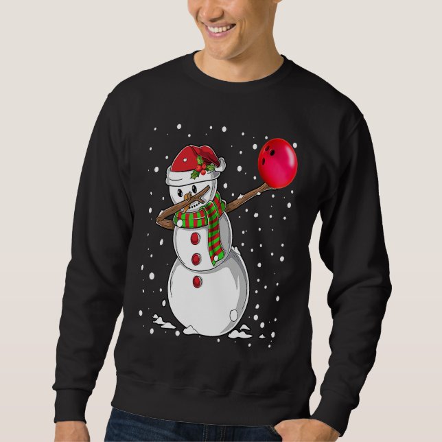 Sudadera Christmas Dabbing Snowman Bowling Boys Kids Xmas S (Anverso)