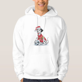 Sudadera Christmas Dalmatian Dog with Soccer Ball