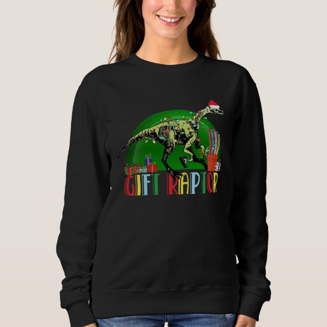 Sudadera Christmas Dinosaur  Raptor (Anverso)