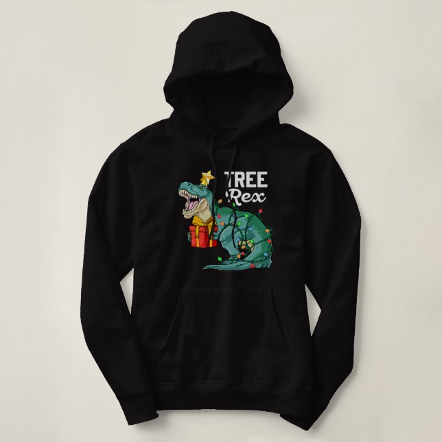 Sudadera Christmas Dinosaur Tree Rex Cute Boys Kids TRex Xm (Diseño del anverso)