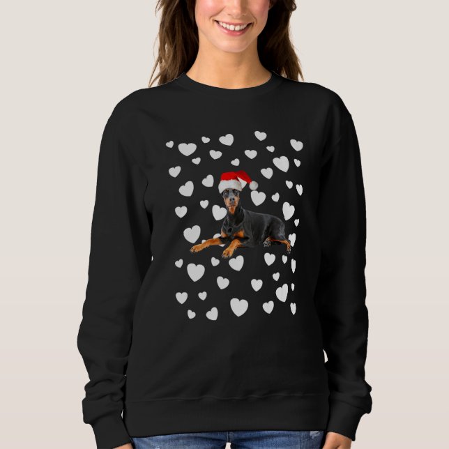 Sudadera Christmas Doberman Pinscher Xmas Santa Hat Dog Mom (Anverso)