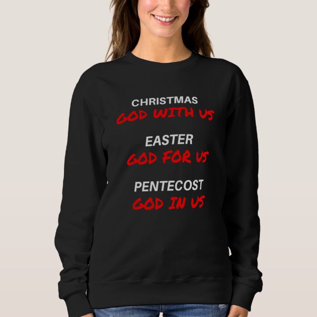 Sudadera Christmas Easter Pentecost u2013 GOD with us for u (Anverso)