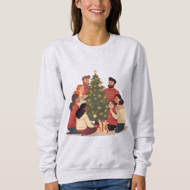 Sudadera Christmas Family & Friends Cozy Holiday Sweatshirt (Anverso)