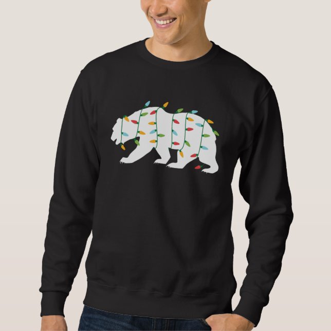 Sudadera Christmas  for Animal  Christmas Lights Bear (Anverso)