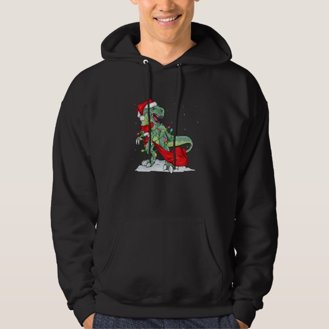 Sudadera Christmas for men women kids Santa Dinosaur (Anverso)