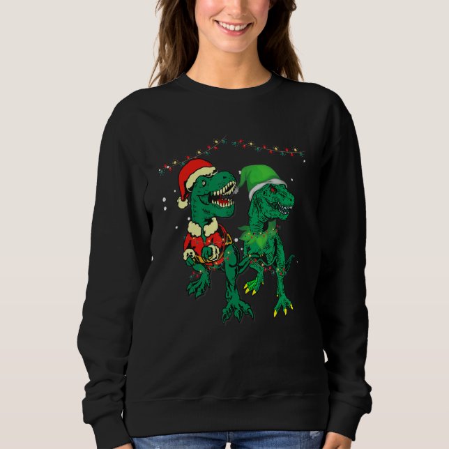 Sudadera Christmas for men women kids Santa ELF Dinosaur (Anverso)