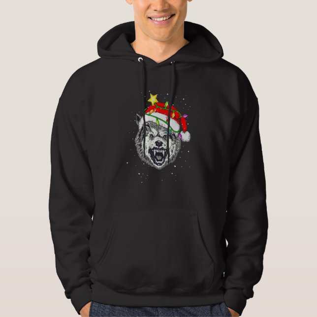 Sudadera Christmas for men women kids Santa Wolf (Anverso)