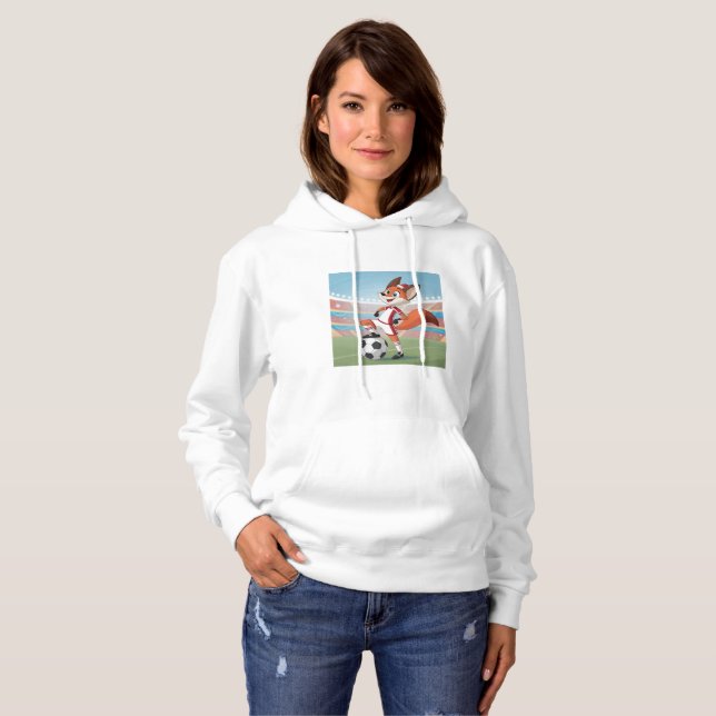 Sudadera Christmas Fox Playing Football (Anverso completo)
