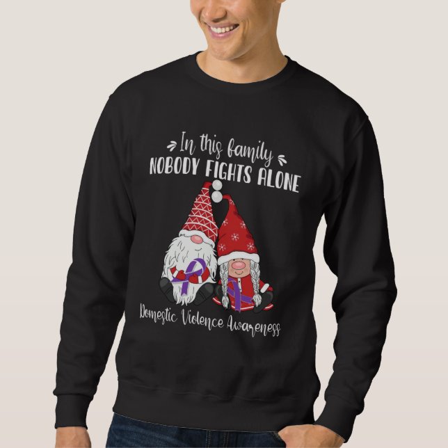Sudadera Christmas Gnomes Domestic Violence Awareness (Anverso)