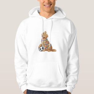 Sudadera Christmas Golden Retriever Dog with Soccer Ball