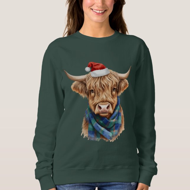Sudadera Christmas Highland Cow (Anverso)