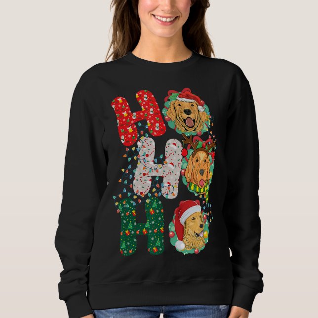 Sudadera Christmas Ho Ho Ho Golden Retriever Pet 352 (Anverso)