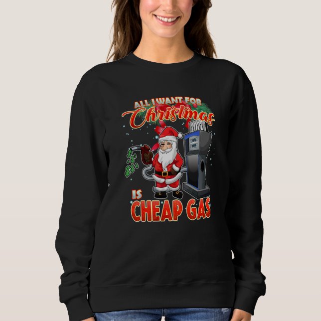 Sudadera Christmas Humor 2022 Santa Claus Meme Gas Price  (Anverso)