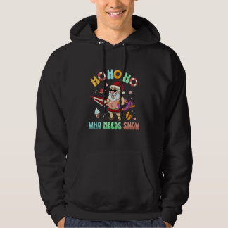 Sudadera Christmas In July Funny Santa Surfing Summer Vacat