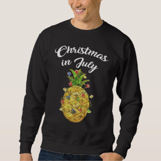 Sudadera Christmas In July Pineapple Xmas Tree Lights Beach