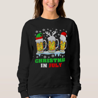 Sudadera Christmas In July Santa Hat Snowman Beer Summer Va