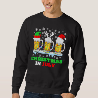 Sudadera Christmas In July Santa Hat Snowman Beer Summer Va