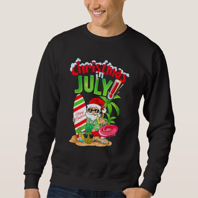 Sudadera Christmas In July Santa Summer Beach Vacation Part (Anverso)